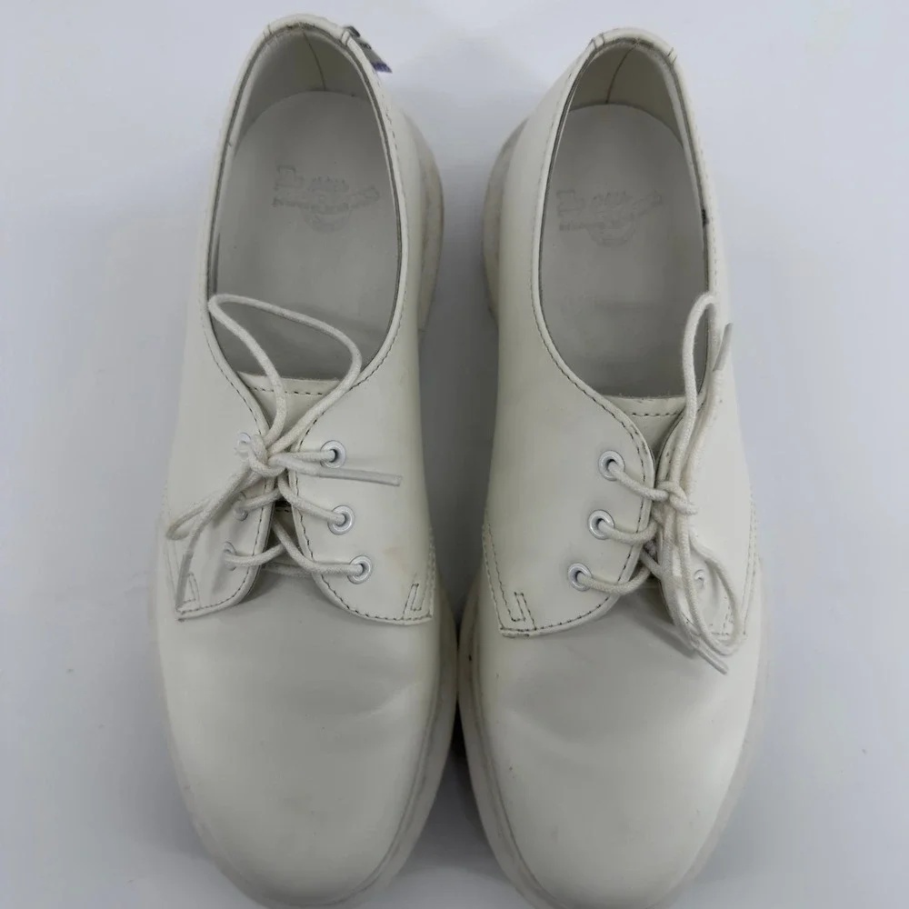 Dr  Martens 1461 Mono White Smooth Leather 3-Eye Oxford‎ Shoes Mens 7